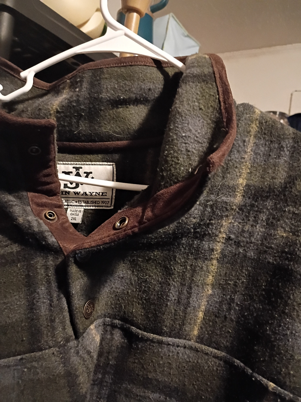 John Wayne Green Plaid Lightweight Shirt Jacket